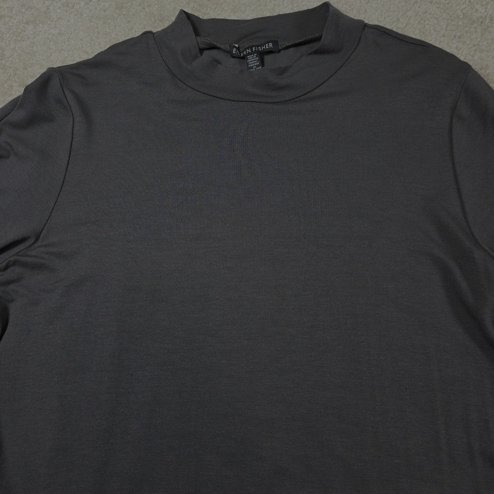 Eileen Fisher Dress Womens Size M Charcoal Gray Tunic‎ T-Shirt Turtle Neck
